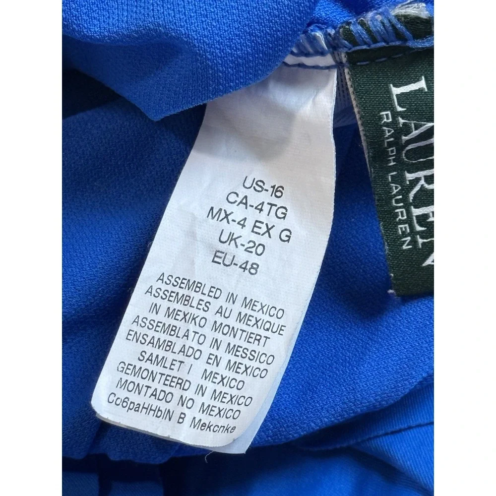 EUC Lauren Ralph Lauren‎ Ruffle Underwire Blue One Piece Tummy Ruched  Size 16